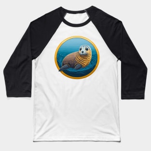 Harbor Seal Portrait Baseball T-Shirt